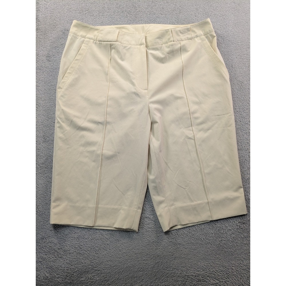 Cutter & Buck Womens Golf Shorts Beige Cream Performance Stretch Size 10
